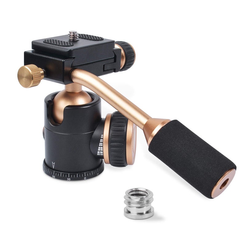 Ruittos Bestshoot Tripod Head, Flexi-Tilt Universal Ball Head with Quick Release Plate, 1/4 Screw for DSLR Camera, Video Camcorder, Cellphone/Pad, Mirrorless Cameras, Ring Light, Selfie - Image 1